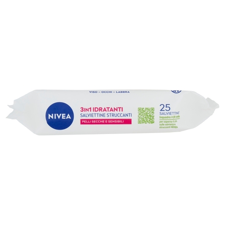 Nivea 3in1 Idratanti Salviettine Struccanti Pelli Secche 25 pz